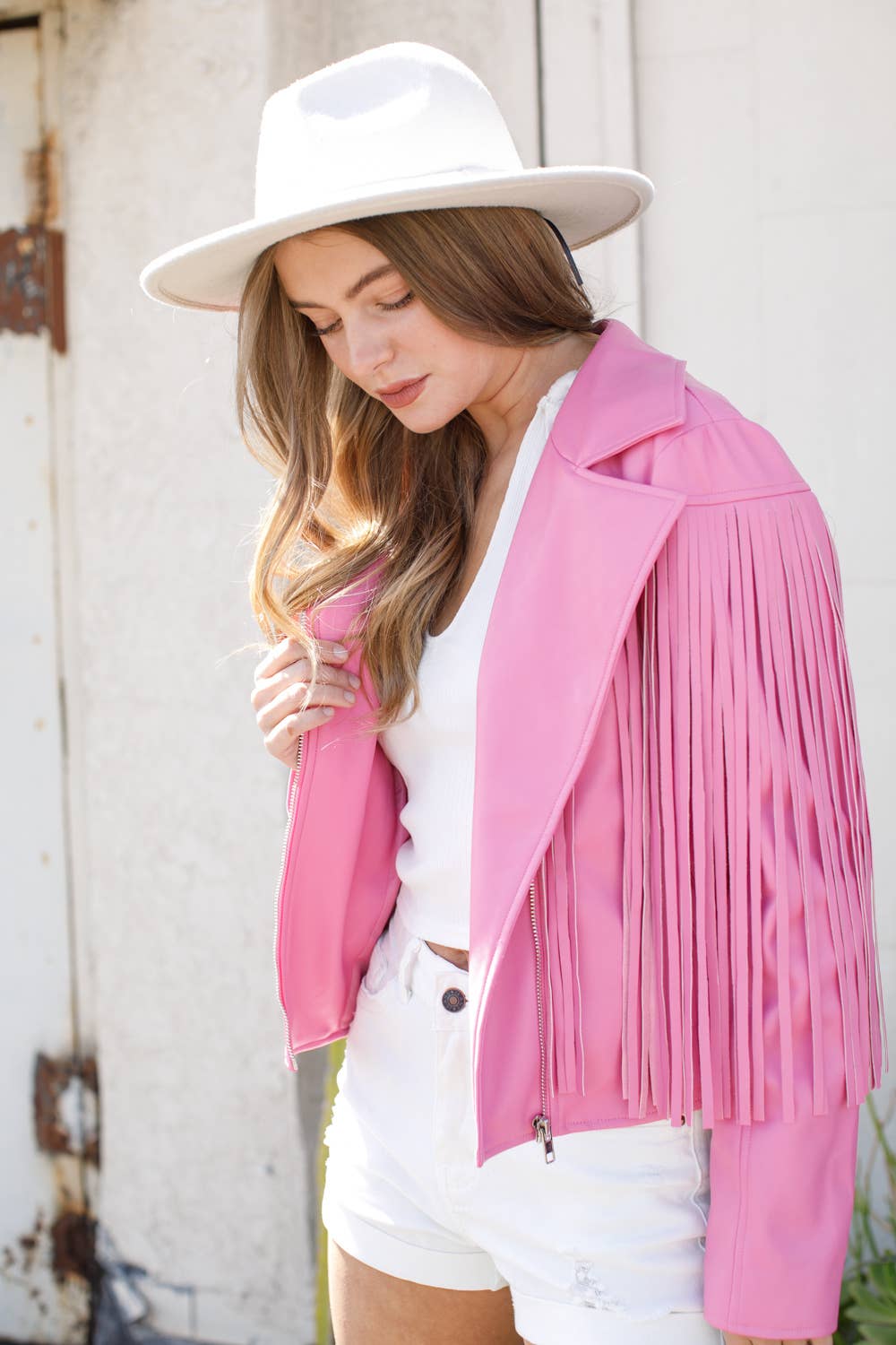 Blue B - 31120J - Mineral Washed Thermal Crop Button Up Shirt Jacket: BROWN / MEDIUM