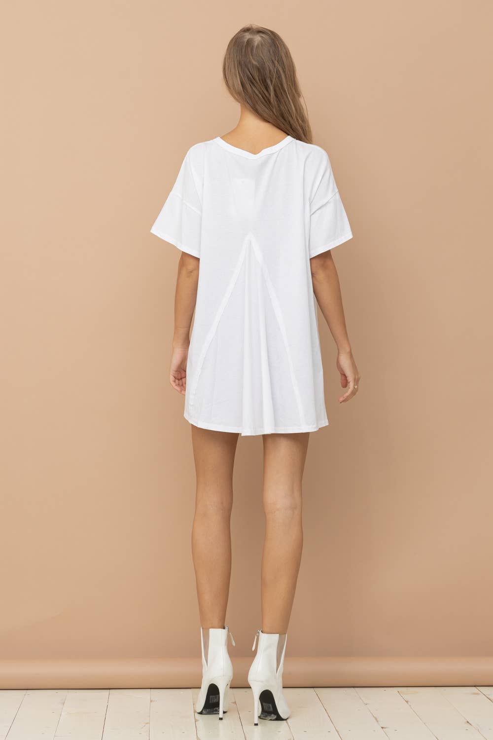 Blue B - 32487T - Cotton Sequin Western Boot Fringe Loose Side Tee: HEATHER GREY / SMALL