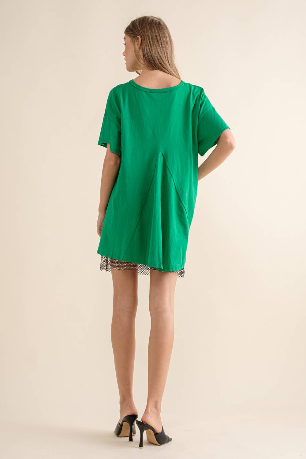 Blue B - 32487T - Cotton Sequin Western Boot Fringe Loose Side Tee: HEATHER GREY / LARGE